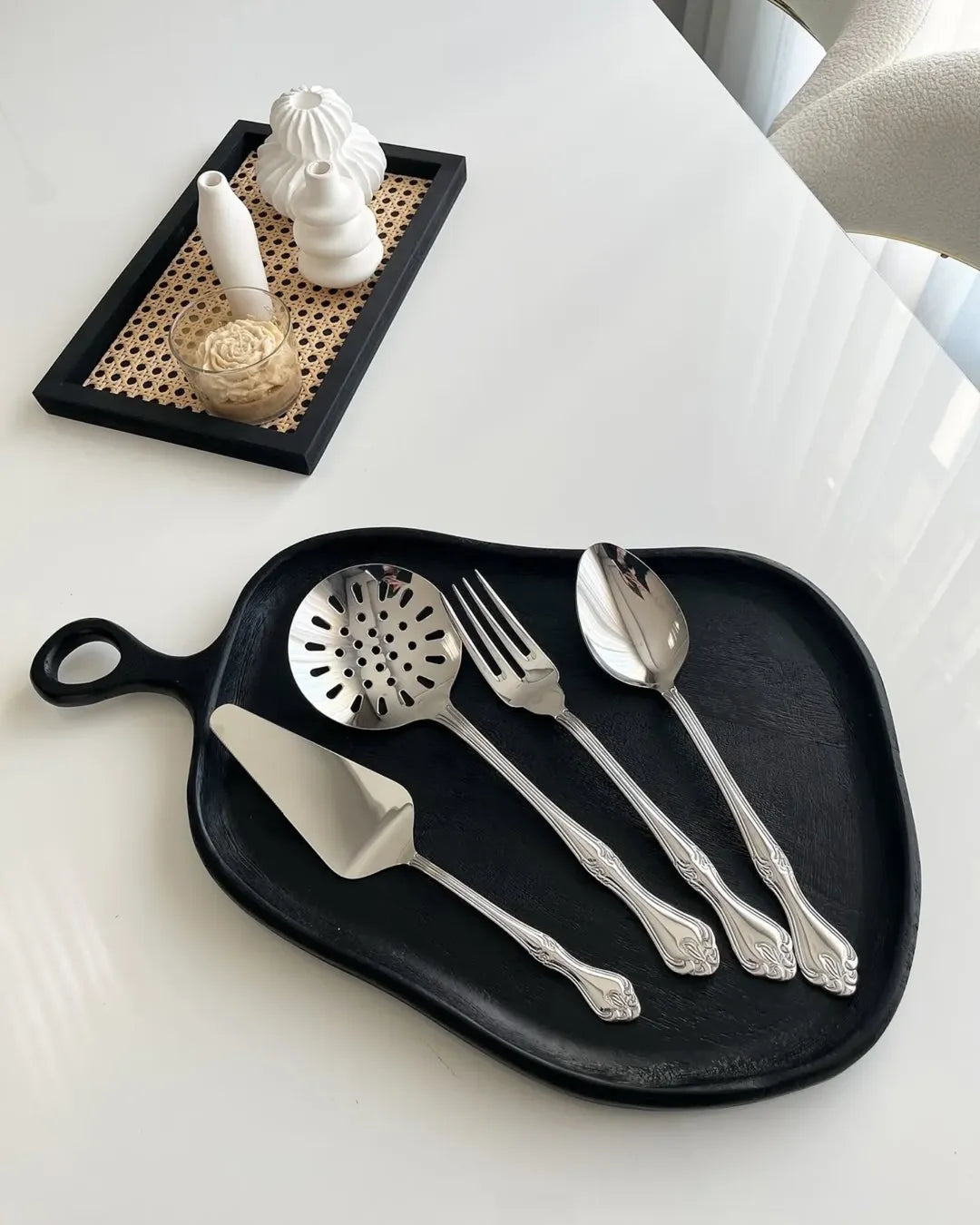 Lalezar Satin 5 Piece Stainless Steel Serving Set