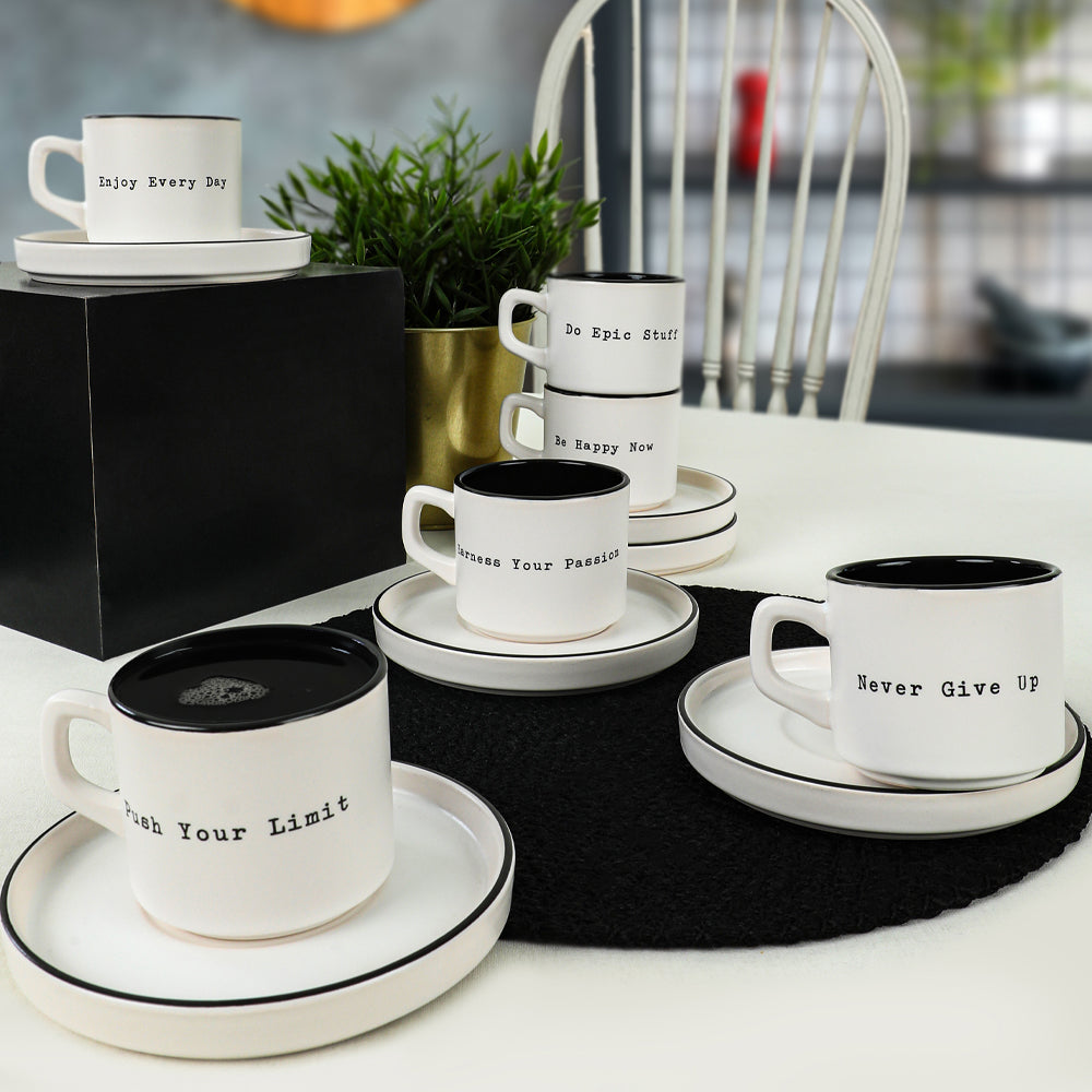 Motto Stackable Tea Set 12 Pieces for 6 People