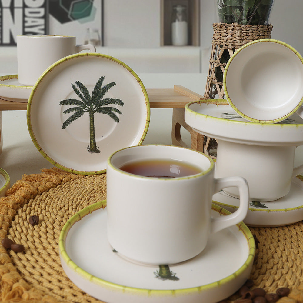 Palmiye Stackable Tea Set 12 Pieces for 6 People