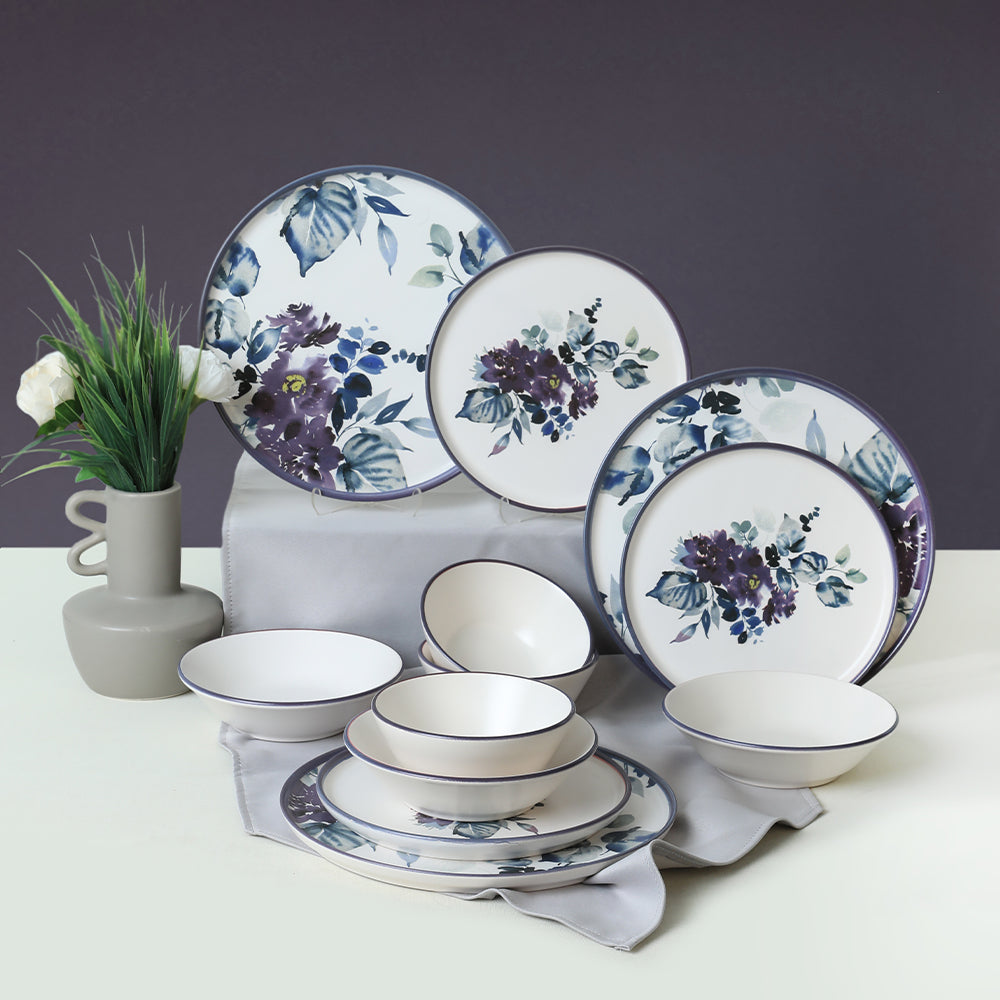 Purple Flower Dinner Set 24 Pieces for 6 People