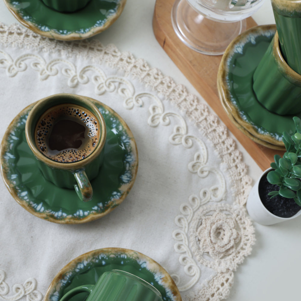 Shizen Green Sirius Coffee Set 12 Pieces 6 Person