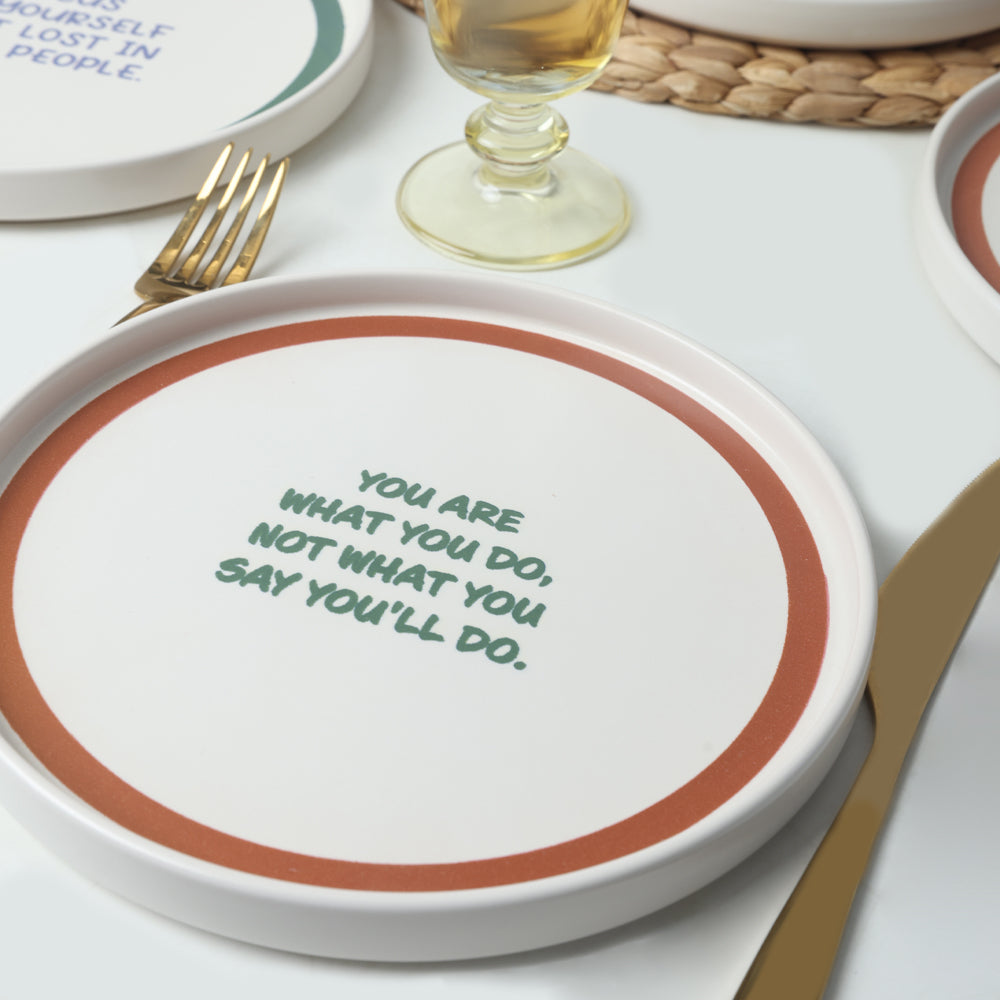 Motto Line Stackable Cake Plate 21 Cm 4 Pieces