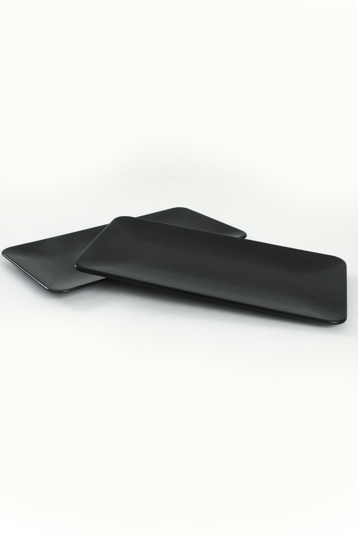 Black Siera Boat-Shaped Plate, 33 cm, 2 Pieces