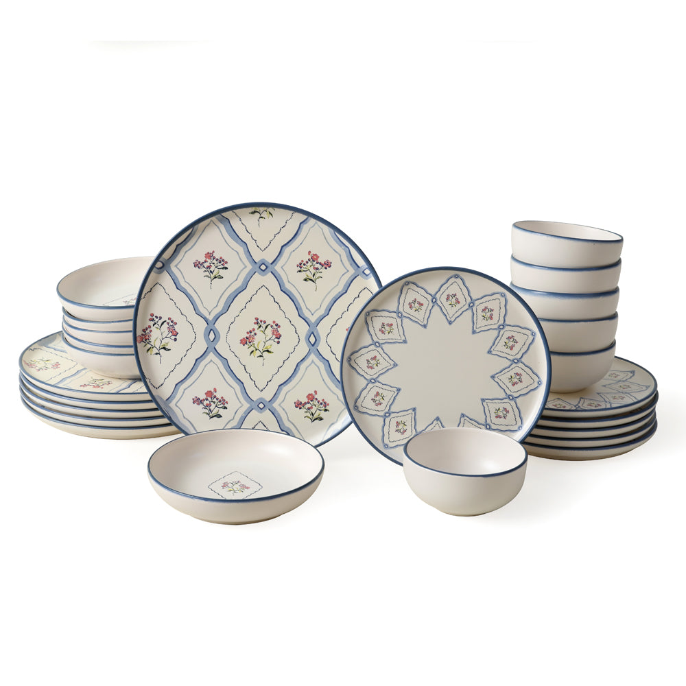 Floral Waves Dinner Set 24 Pieces 6 Person
