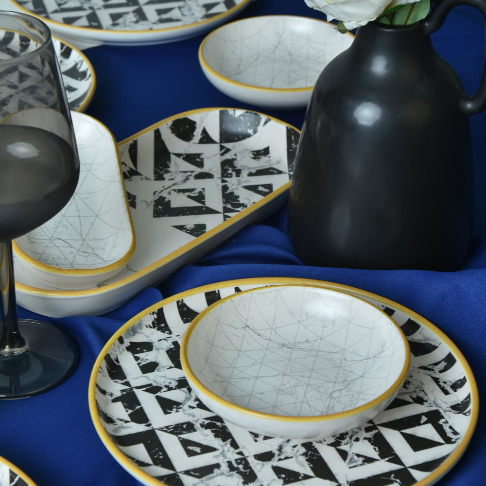 Trigon Marble Breakfast Set 18 Pieces 6 Person