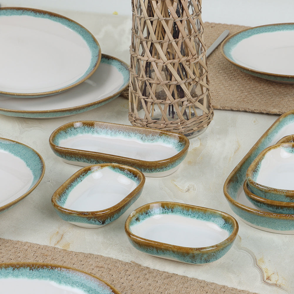 Turquoise Wave Breakfast Set 14 Pieces for 6 People
