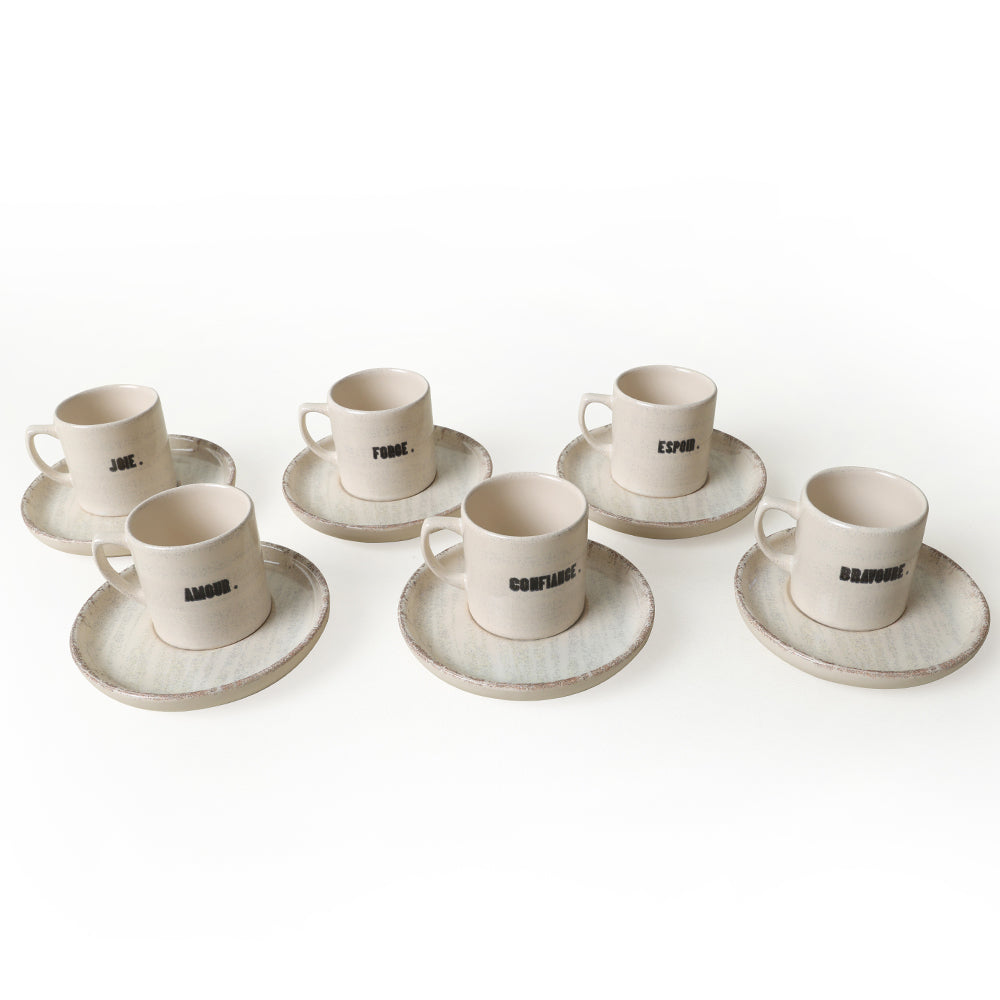 Deep Collection Motto Nordic Coffee Set 12 Pieces 6 Person