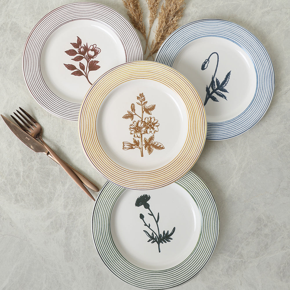 Floral Essence Assos Cake Plate 22 Cm 4 Pieces