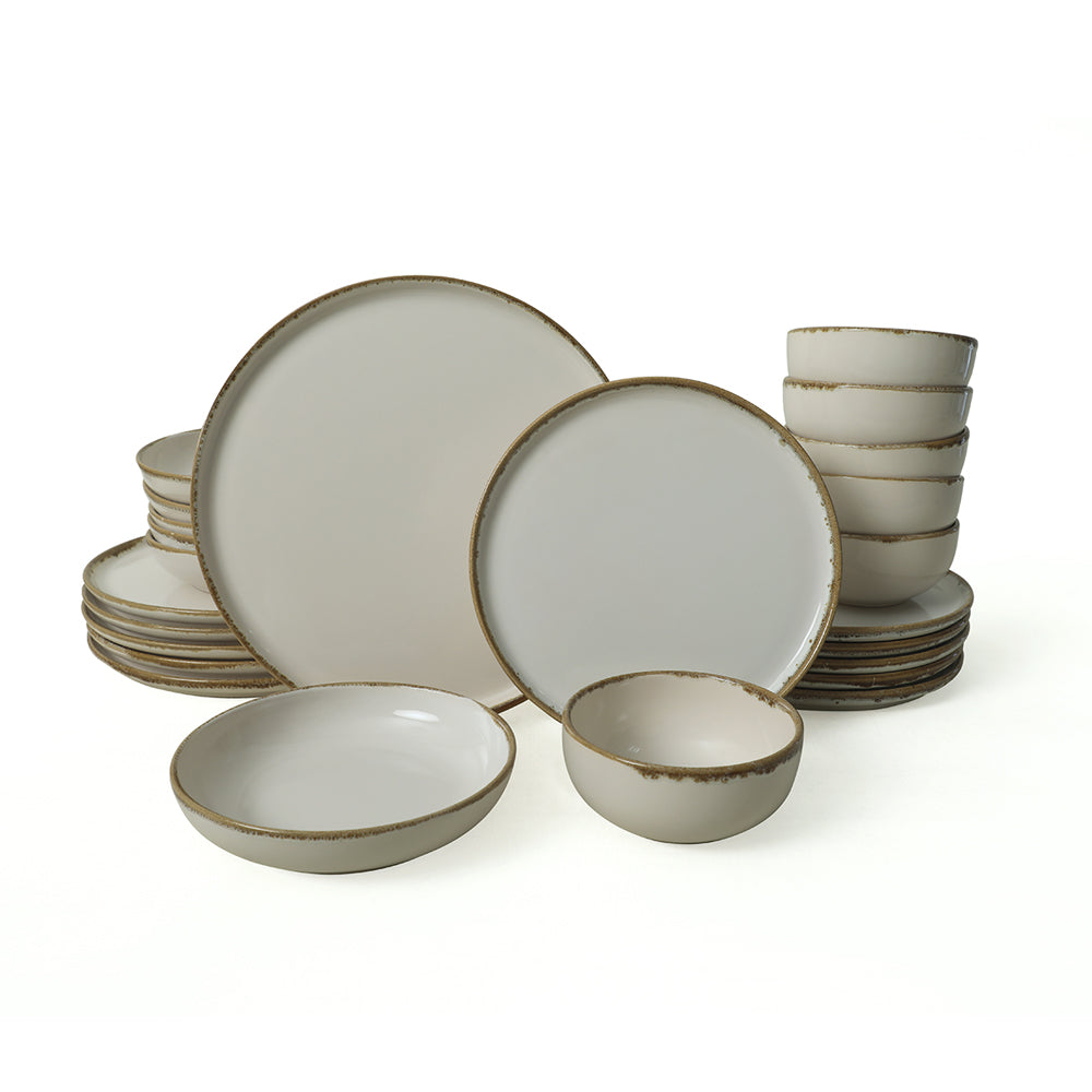 Straw Nordic Dinner Set 24 Pieces for 6 People