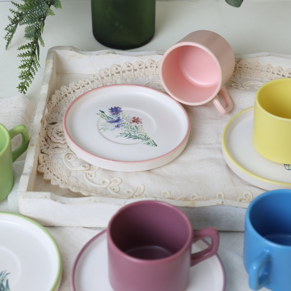 Elegant Blossoms Stackable Tea Set 12 Pieces for 6 People