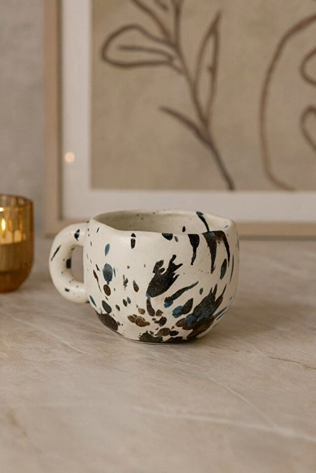 2 Piece Handmade Ceramic Elegant Themed Mug / Cup