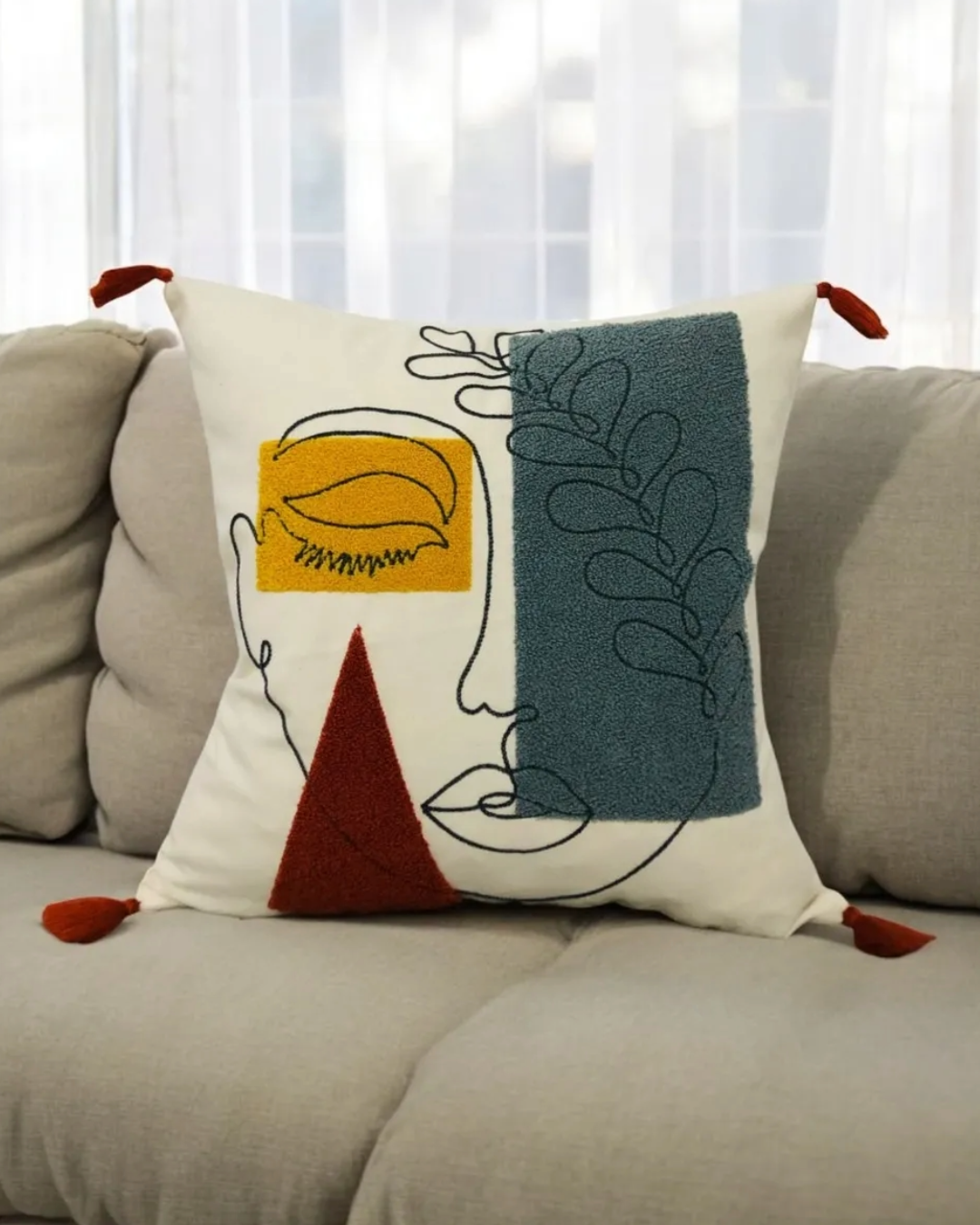 2 Piece Punch Pillow Cover 100% Cotton