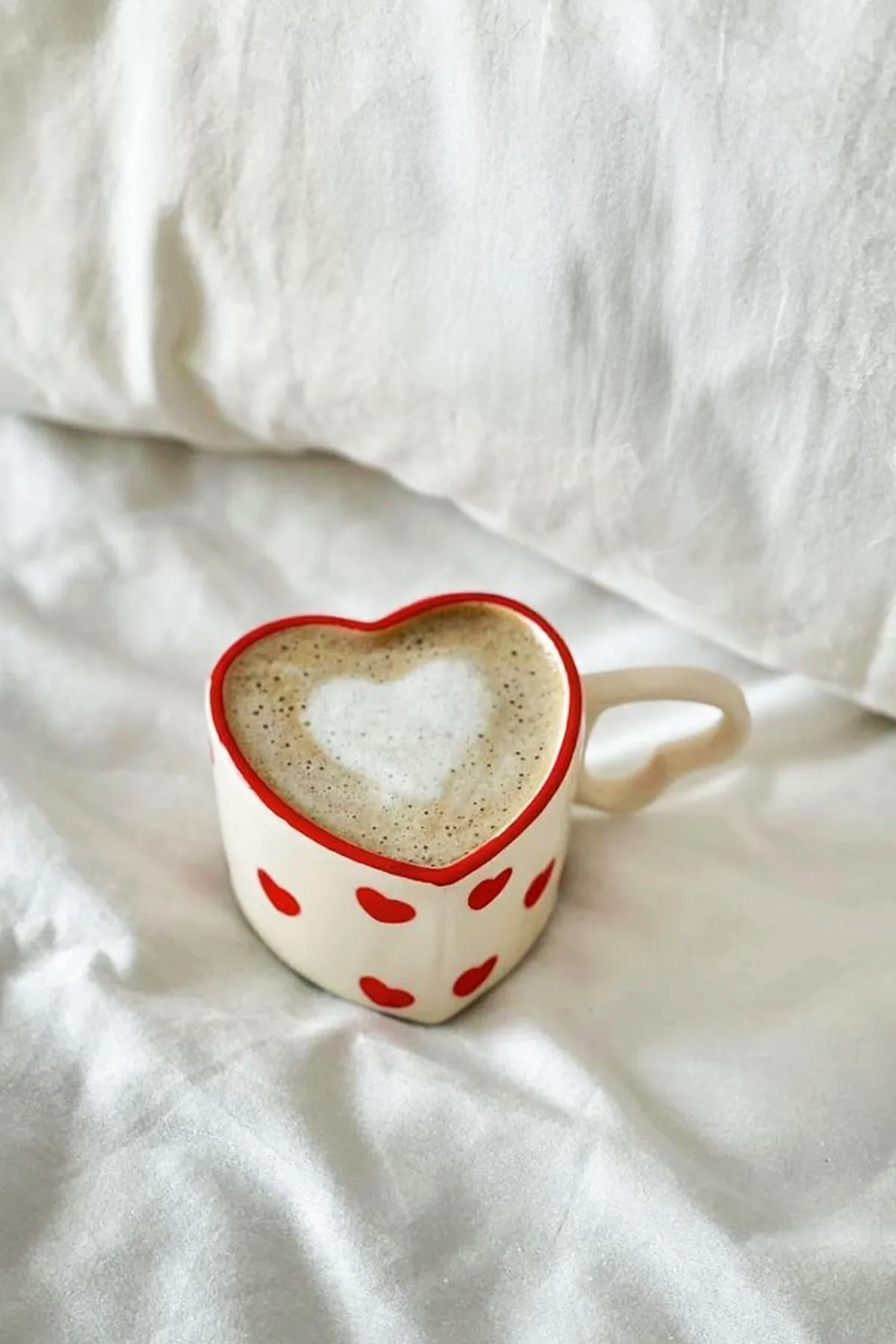 Handmade Ceramic Red Hearts Mug / Cup