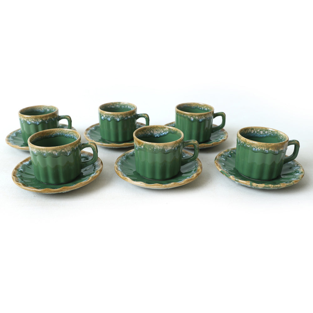 Shizen Green Sirius Tea Set 12 Pieces for 6 People