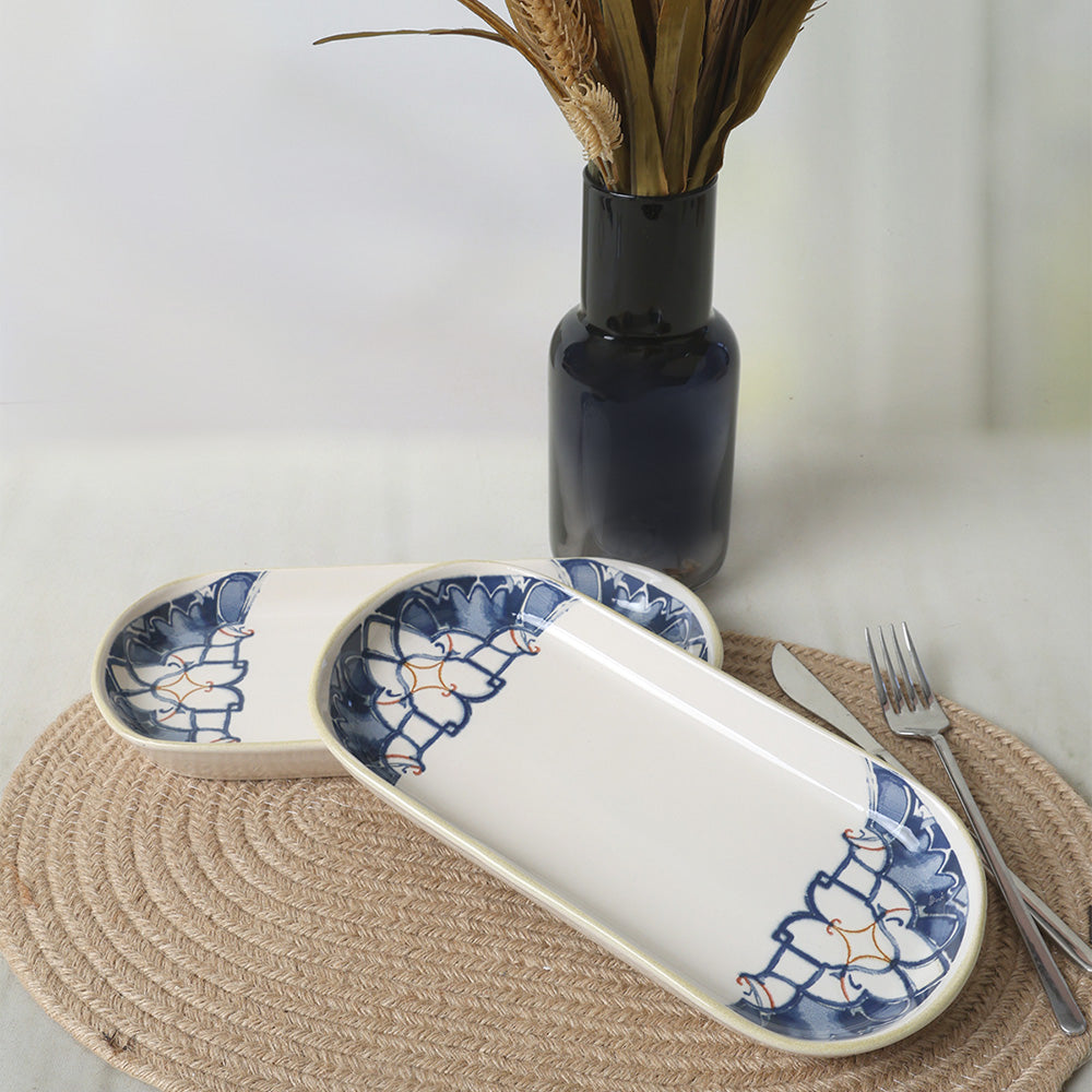 Wave Flow Noyan Boat Plate 26 Cm 2 Pieces