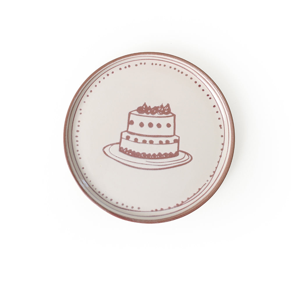 Pink Cake Nordic Cake Plate 22 Cm 4 Pieces
