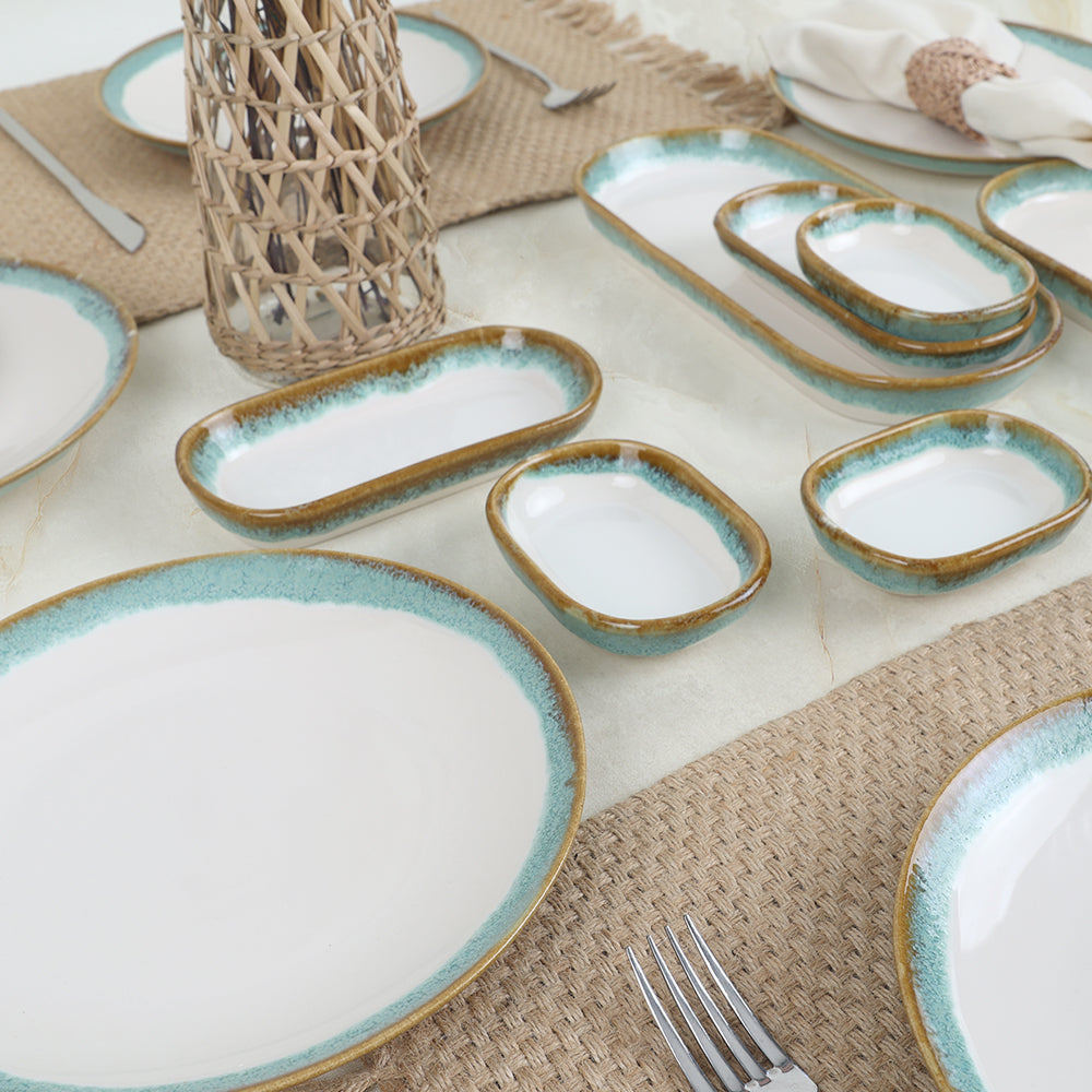 Turquoise Wave Breakfast Set 14 Pieces for 6 People