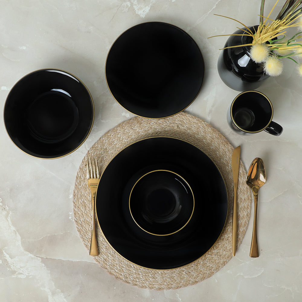 Aegean Black Gold Dinner/Breakfast Set 30 Pieces for 6 People