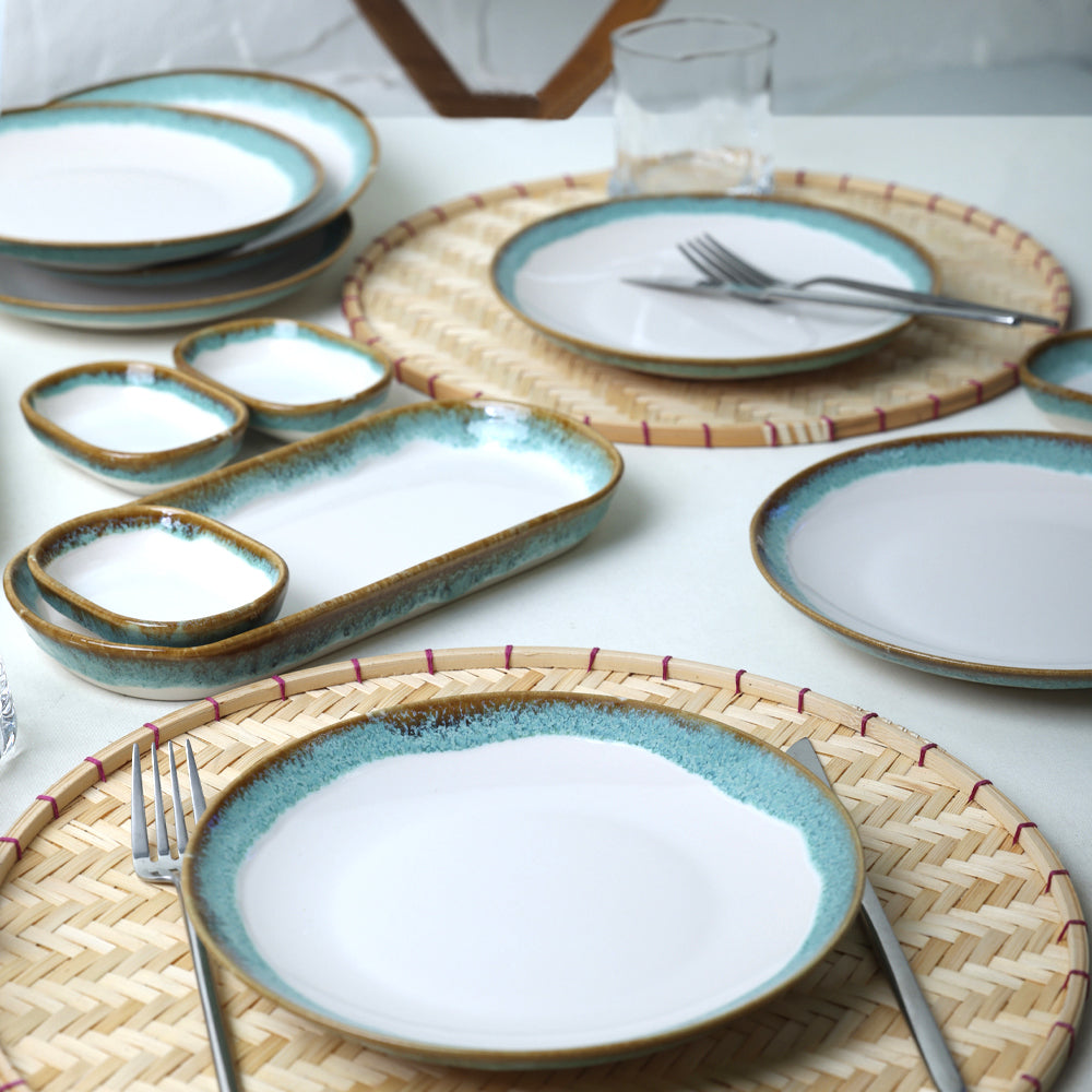 Turquoise Wave Breakfast Set 14 Pieces for 6 People