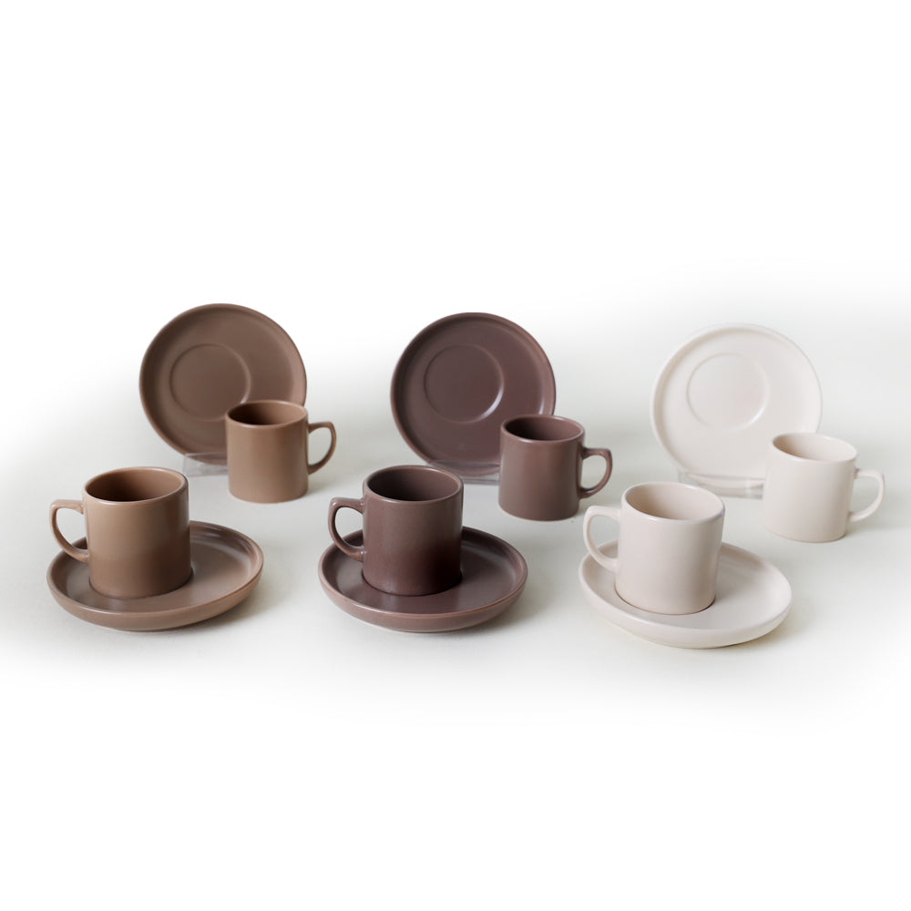 Brown Mix Coffee Set 12 Pieces 6 Person