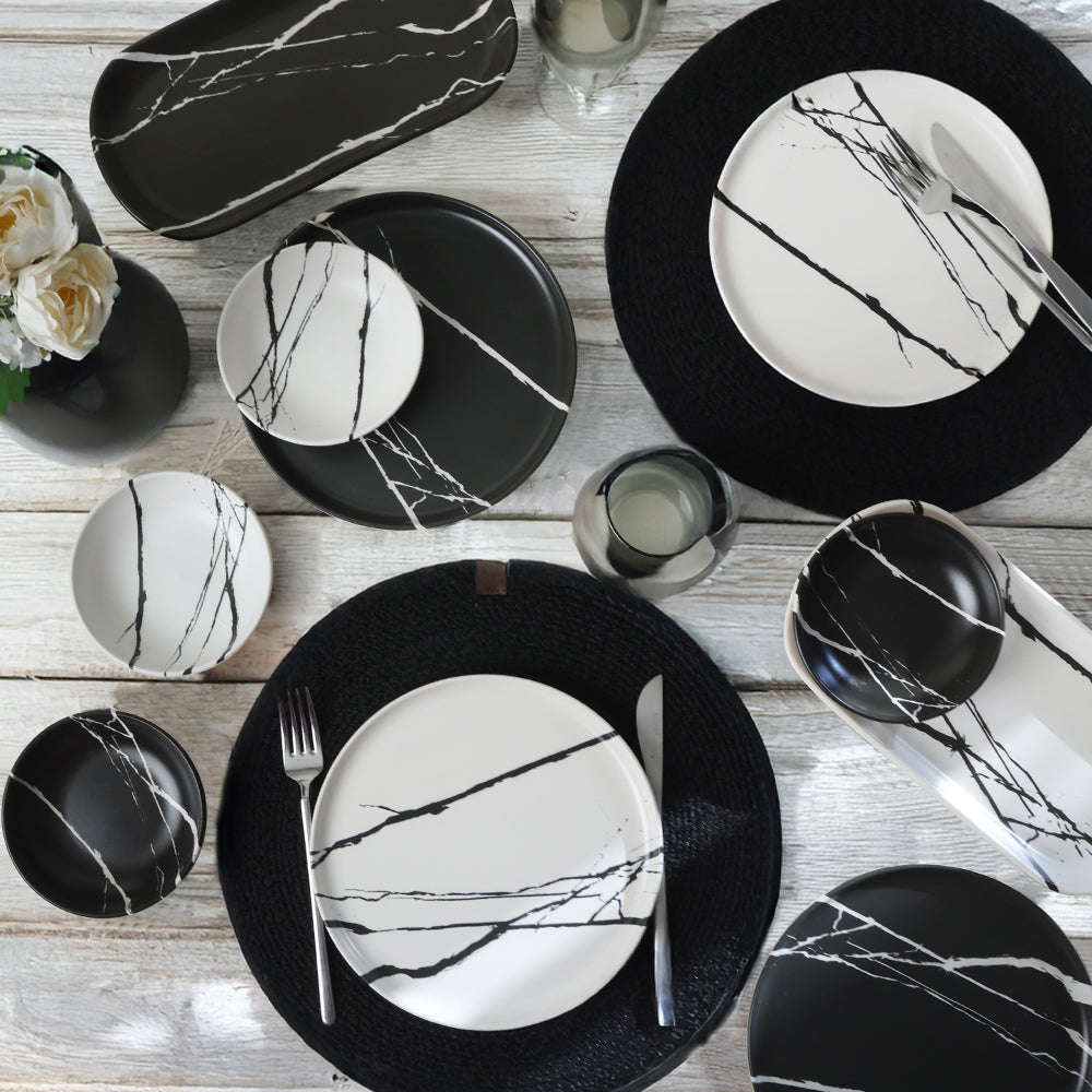 Marble Breakfast Set 10 Pieces for 4 People