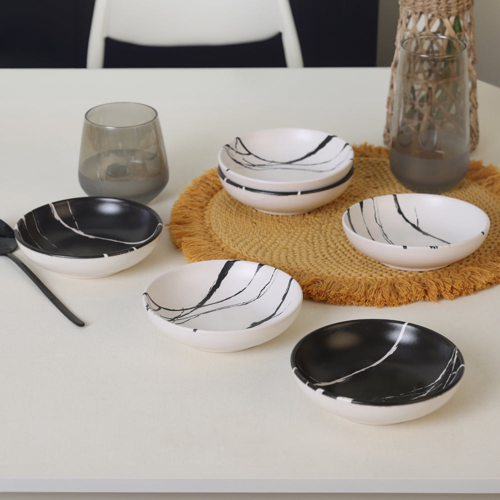 Marble Snack Bowl 13 Cm 6 Pieces