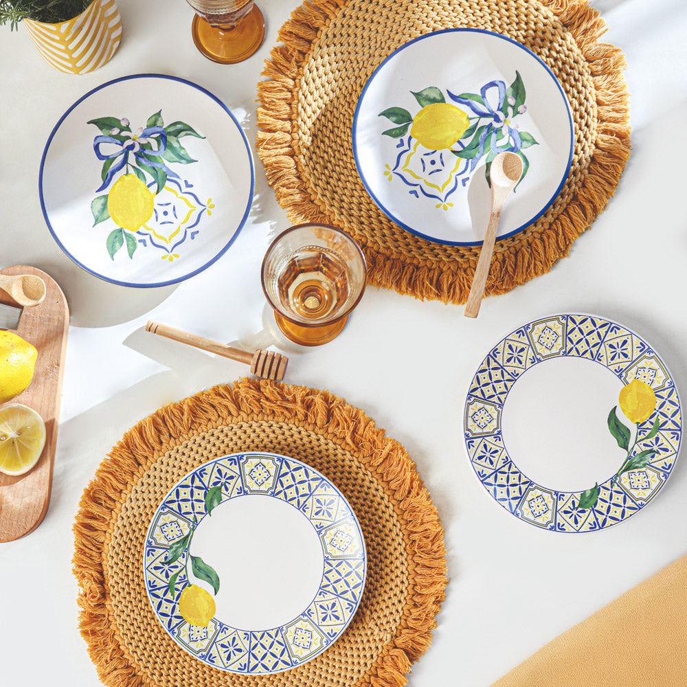Lemon Bliss Aegean Cake Plate 20 Cm 4 Pieces