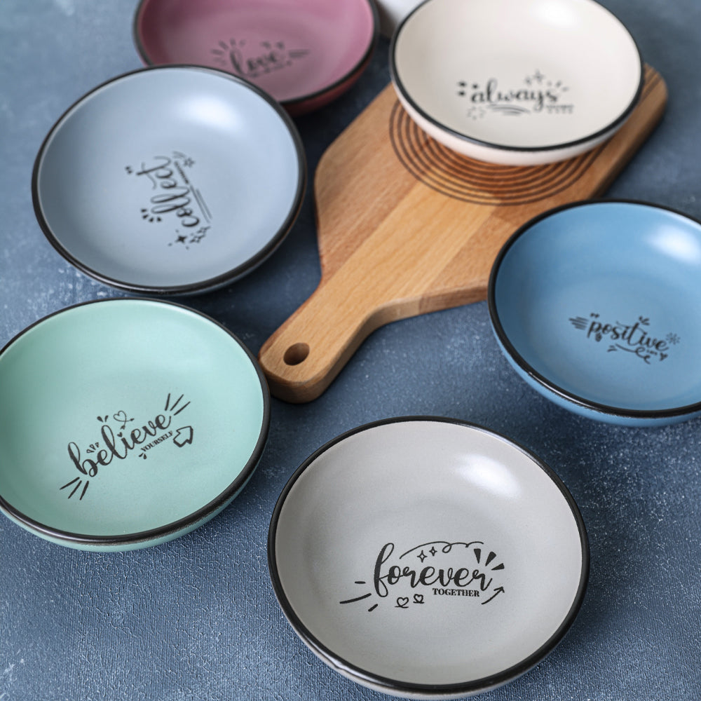 Rainbow Motto Snack Bowl 13 Cm 6 Pieces