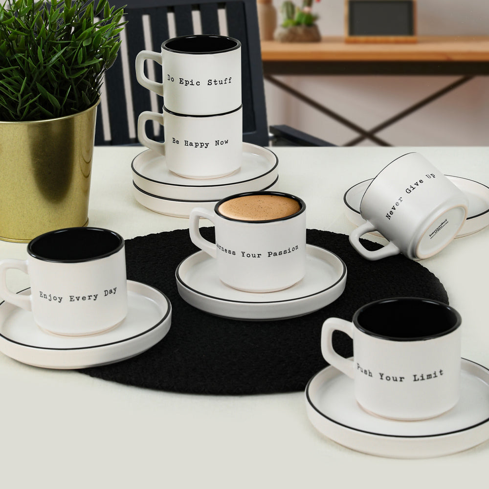 Motto Stackable Tea Set 12 Pieces for 6 People