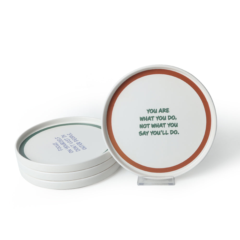 Motto Line Stackable Cake Plate 21 Cm 4 Pieces