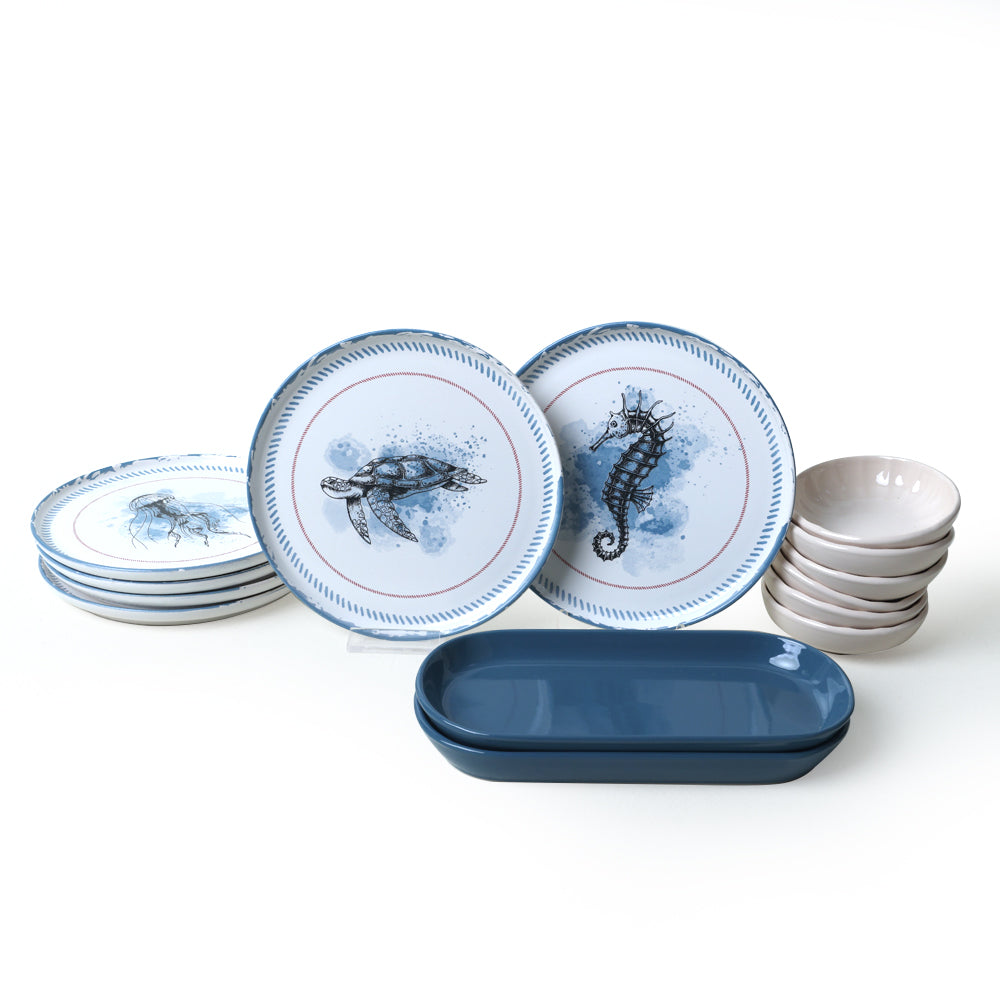 Marine Life Breakfast Set 14 Pieces for 6 People