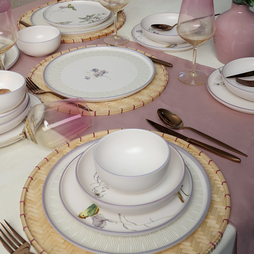 Purple Bloom Nordic Dinner Set 24 Pieces for 6 People