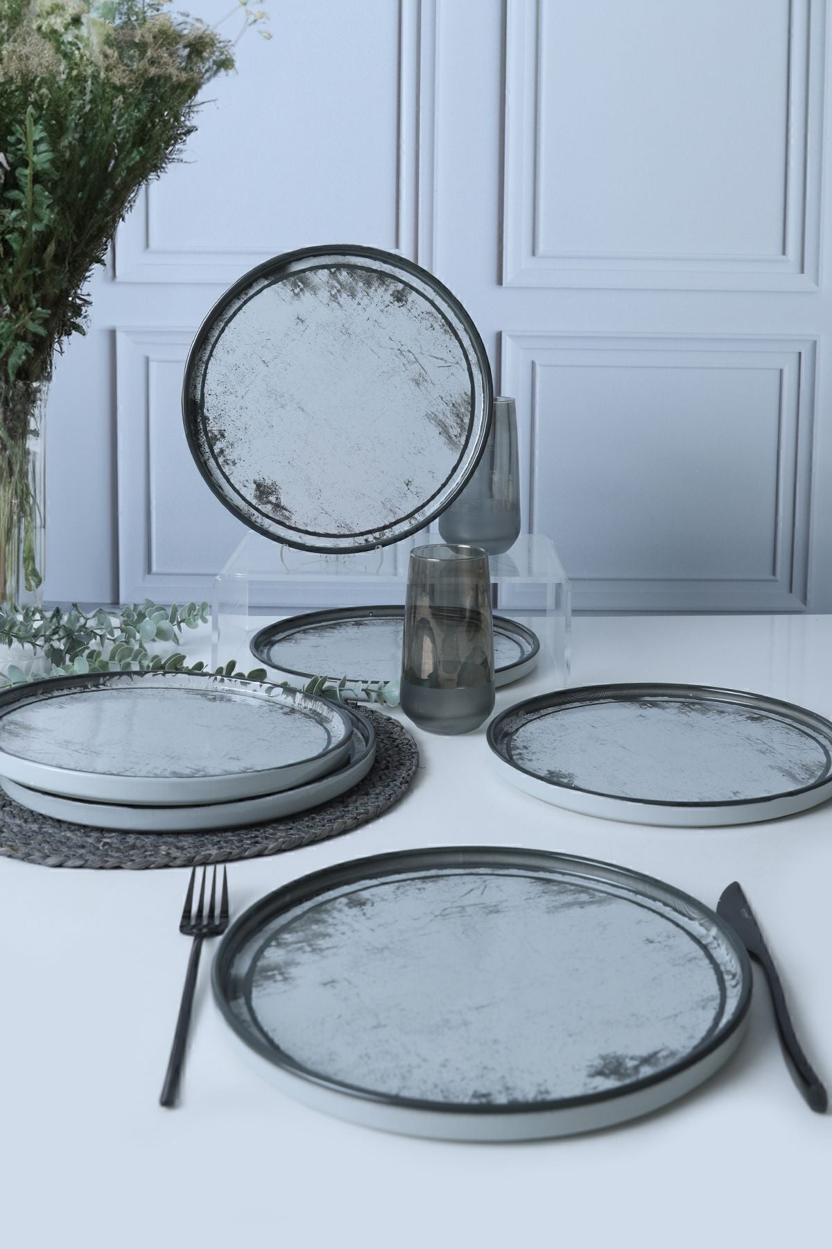 Vintage Mist Stackable Serving Plate 27 cm 6 Pieces