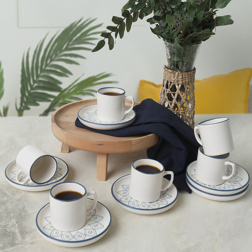 Floral Waves Nordic Coffee Set 12 Pieces 6 Person