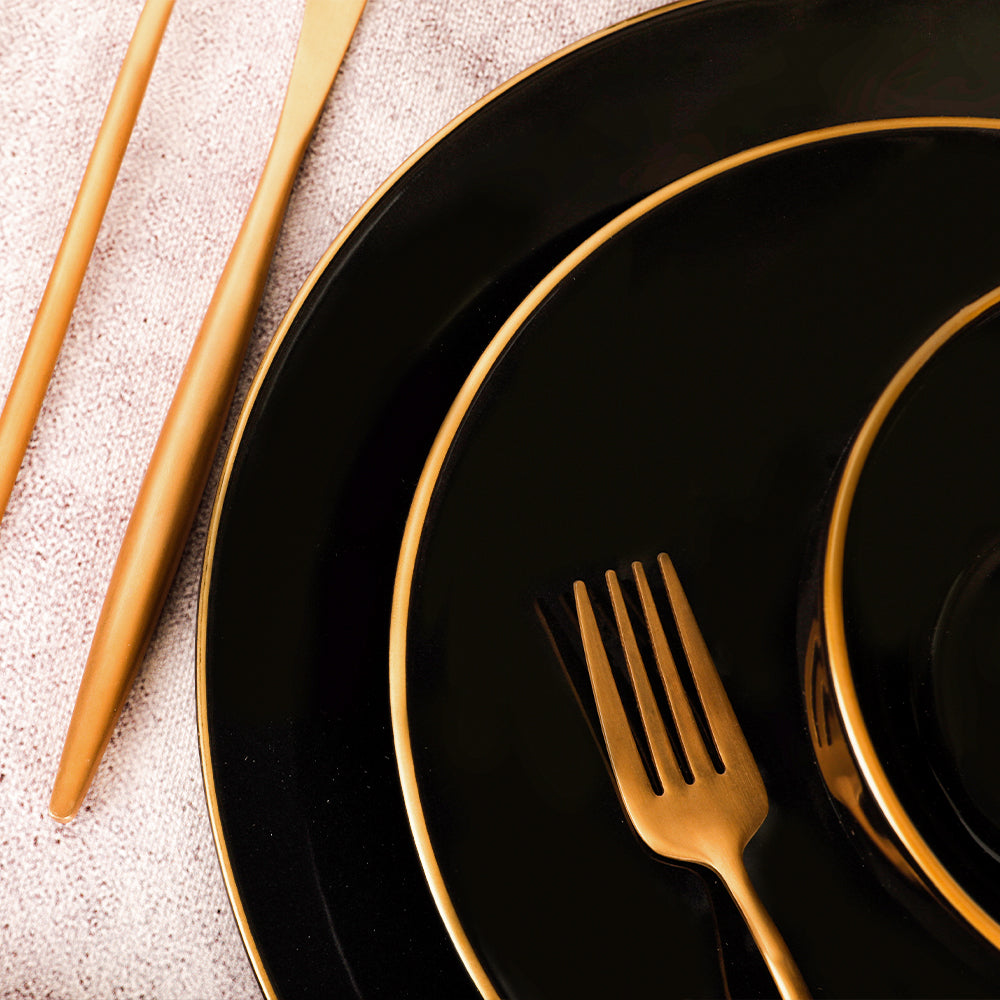 Aegean Black Gold Dinner/Breakfast Set 30 Pieces for 6 People