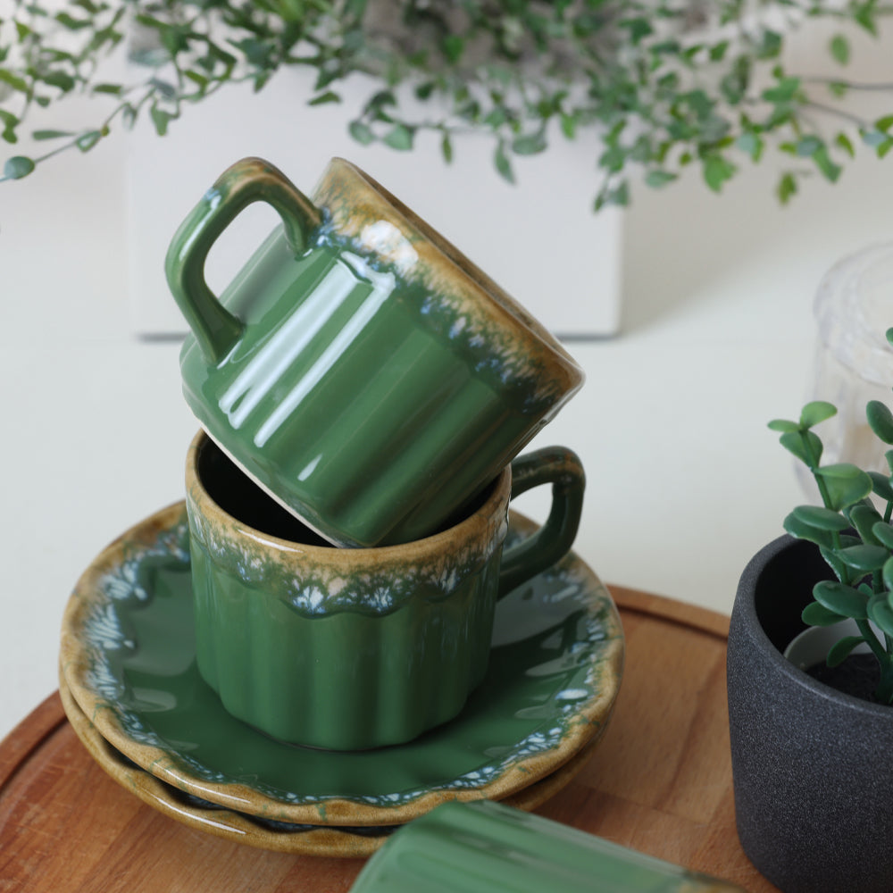 Shizen Green Sirius Tea Set 12 Pieces for 6 People