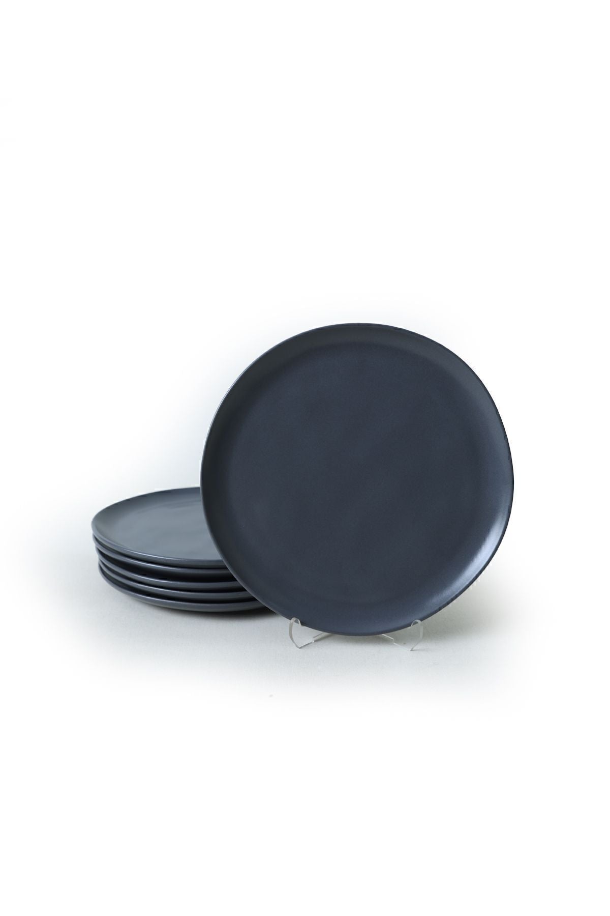 Matte Gray Sardes Cake Plate 22 Cm 6 Pieces