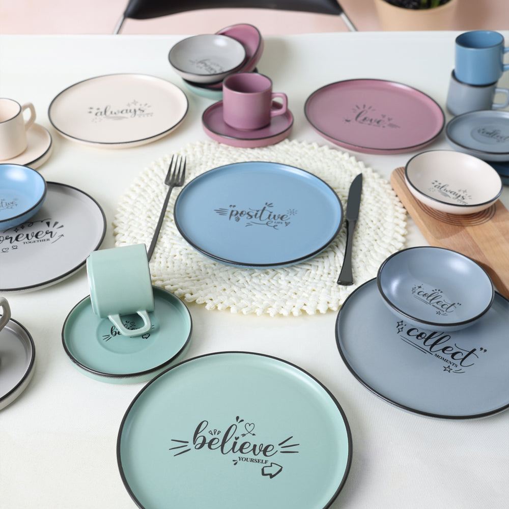 Rainbow Motto Breakfast Set 24 Pieces for 6 People