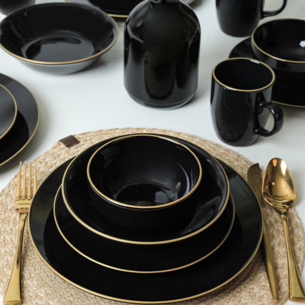 Aegean Black Gold Dinner/Breakfast Set 30 Pieces for 6 People