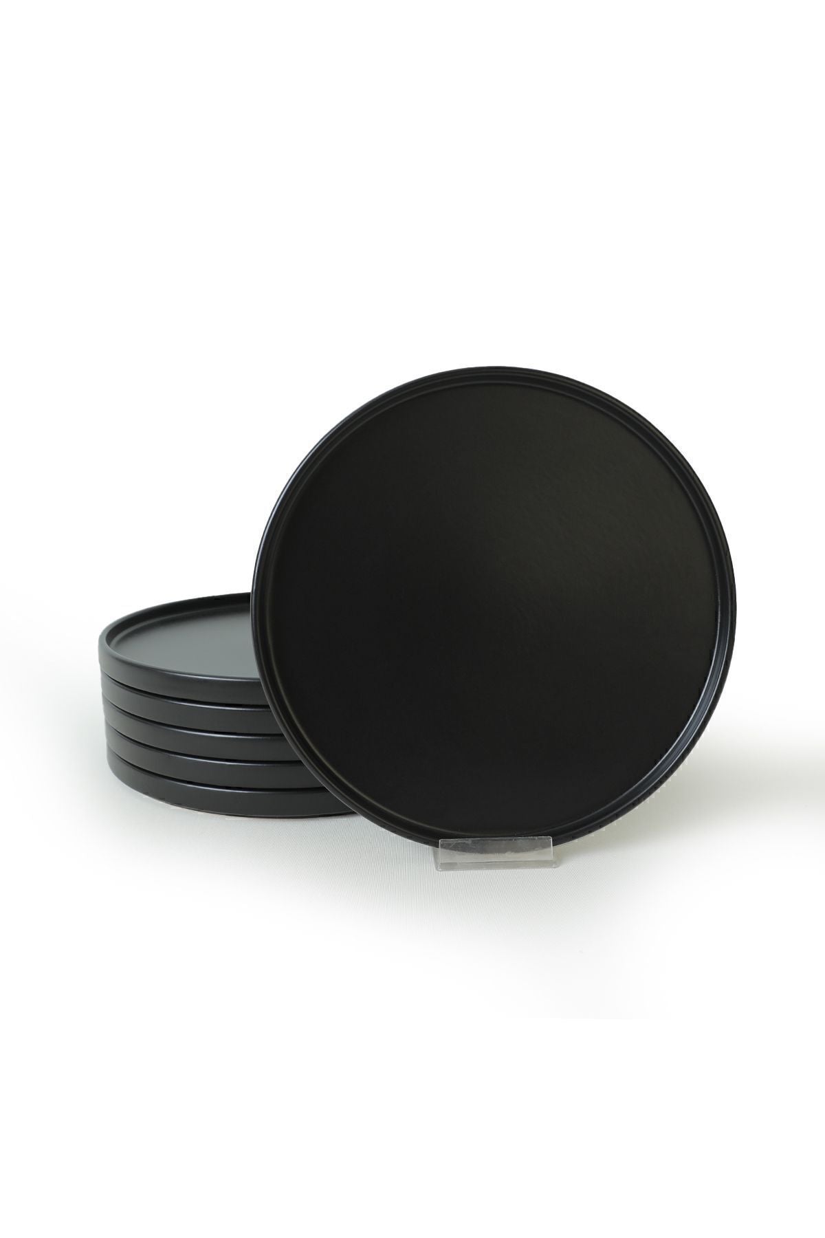 Matte Black Stackable Serving Plate 27 Cm 6 Pieces
