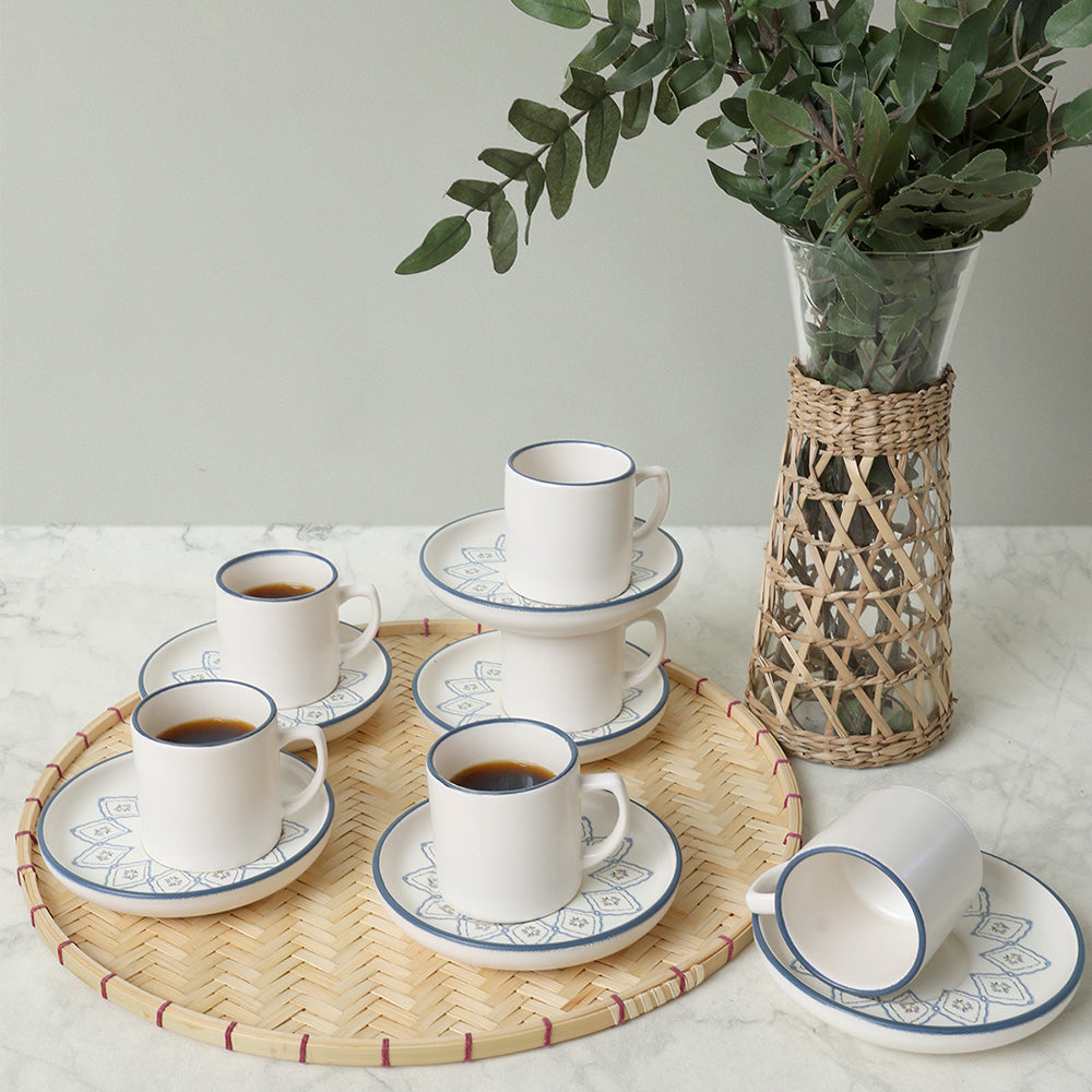 Floral Waves Nordic Coffee Set 12 Pieces 6 Person