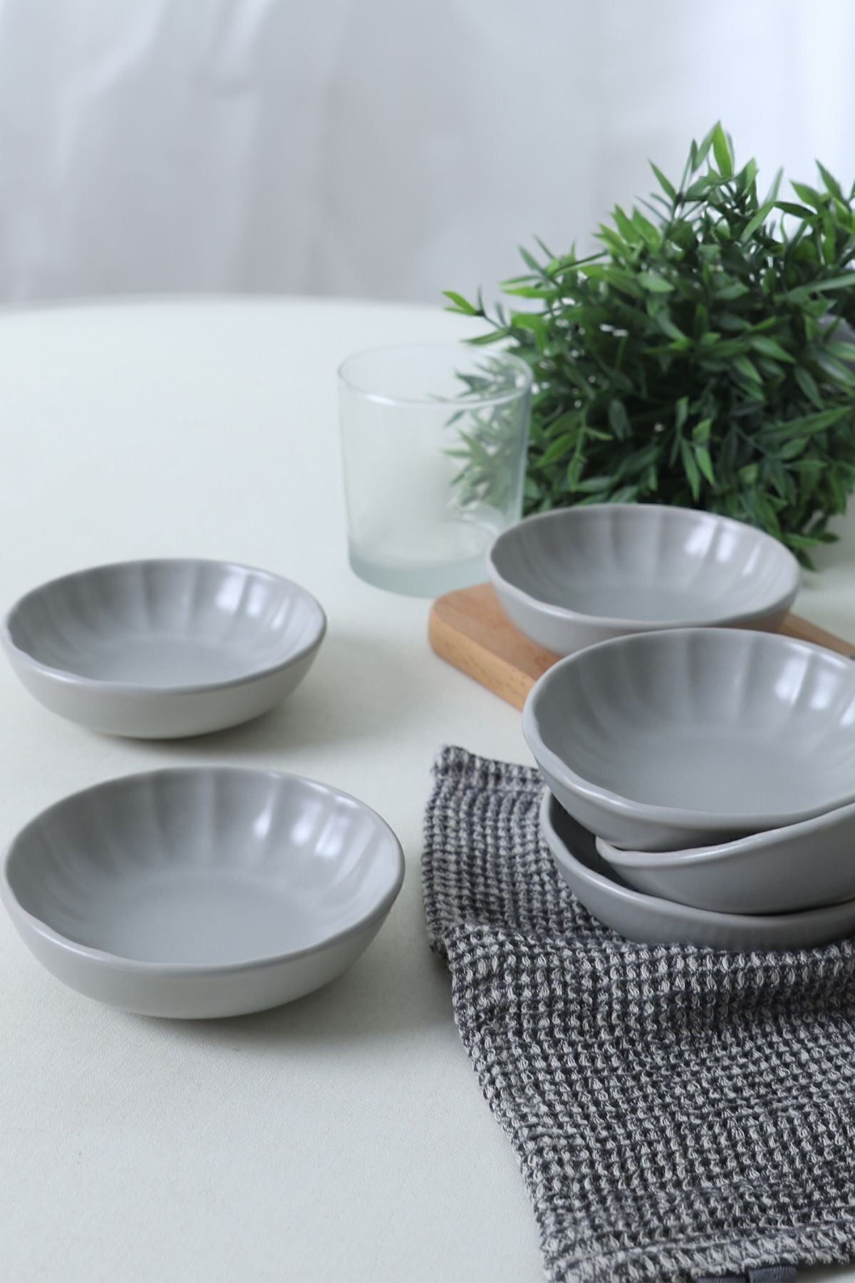 Matte Gray Sirius Snack Bowl 12 cm 6 Pieces