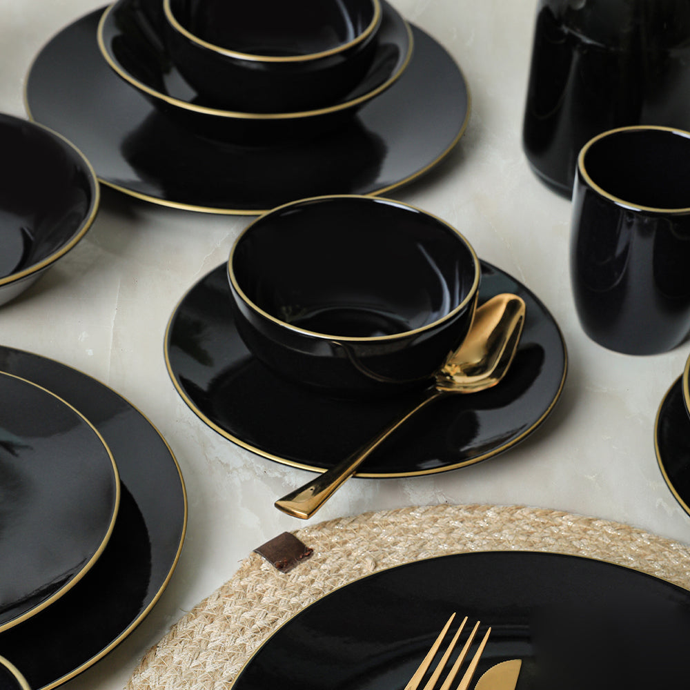 Aegean Black Gold Dinner/Breakfast Set 30 Pieces for 6 People