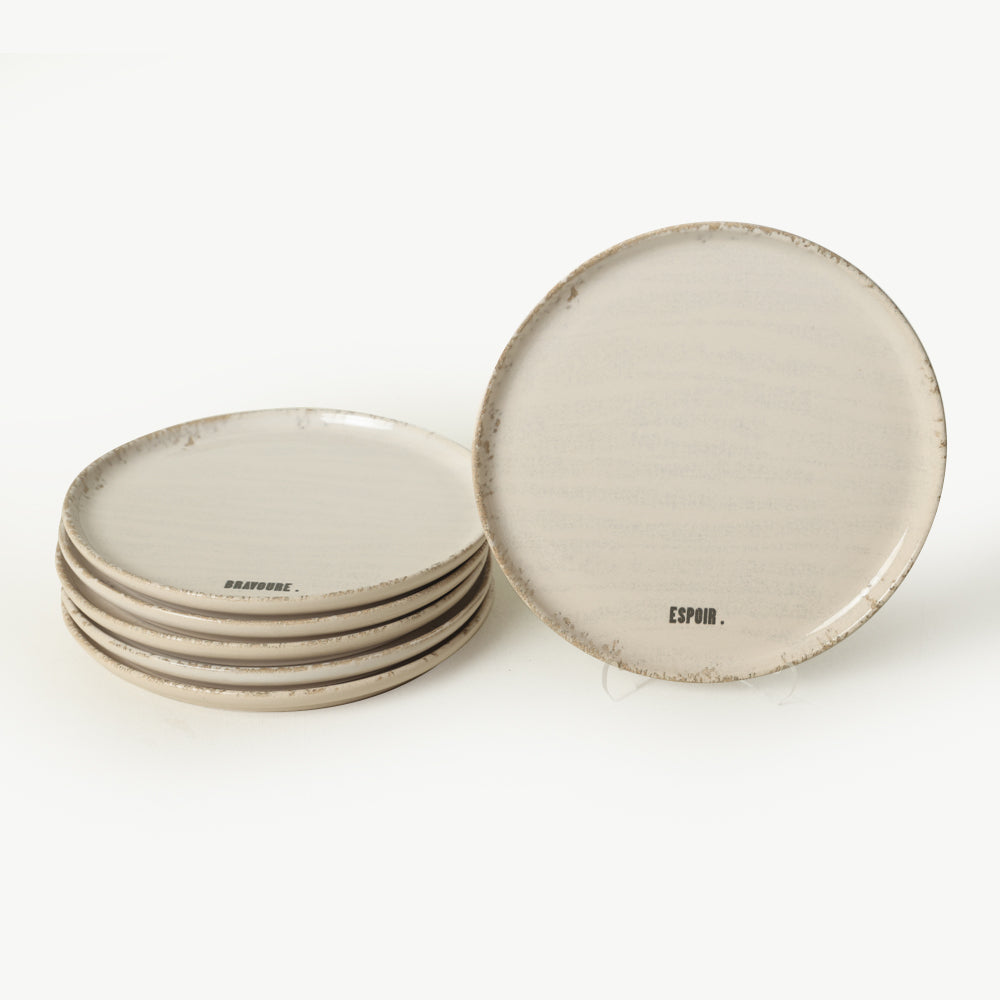 Deep Collection Motto Cake Plate 22 cm 6 Pieces
