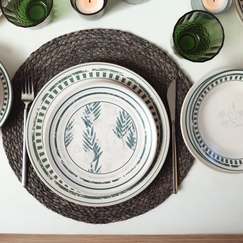 Green Leaf Dinner Set 24 Pieces 6 Person
