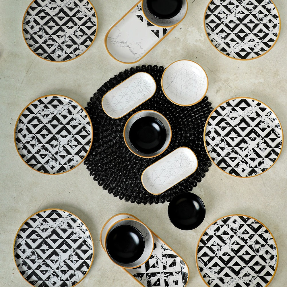 Trigon Marble Breakfast Set 18 Pieces 6 Person