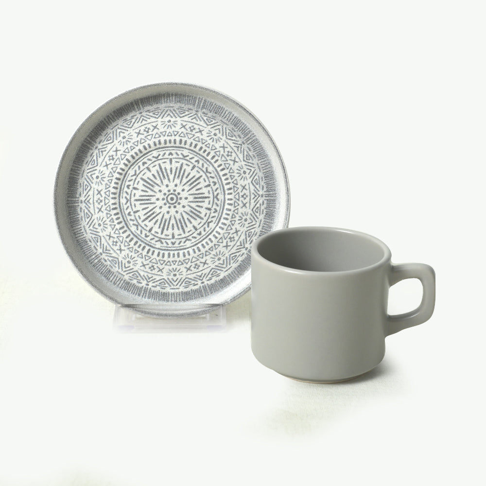 Stone Stackable Tea Set 12 Pieces for 6 People
