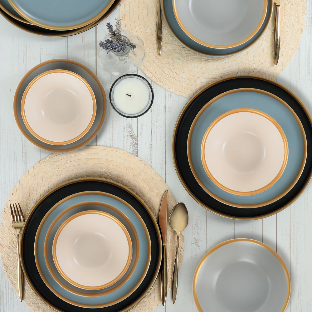 Sapphire Gray Dinner Set for 6 Persons 24 Pieces