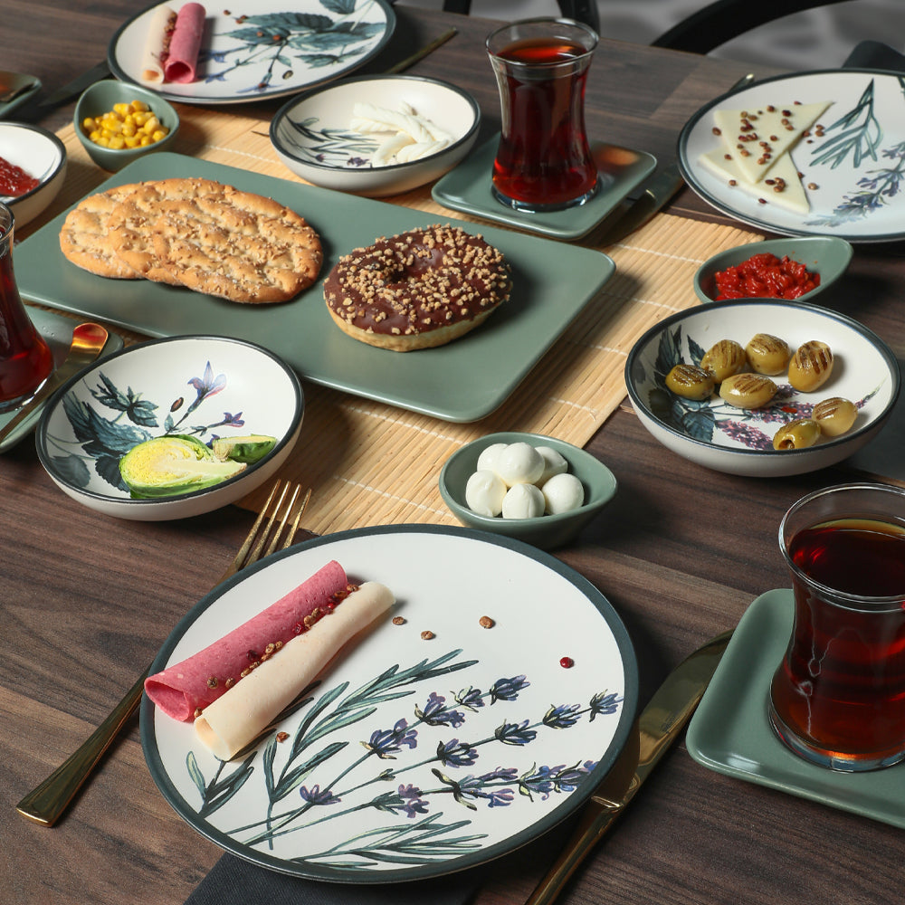 Flower Garden Breakfast Set 21 Pieces for 4 People