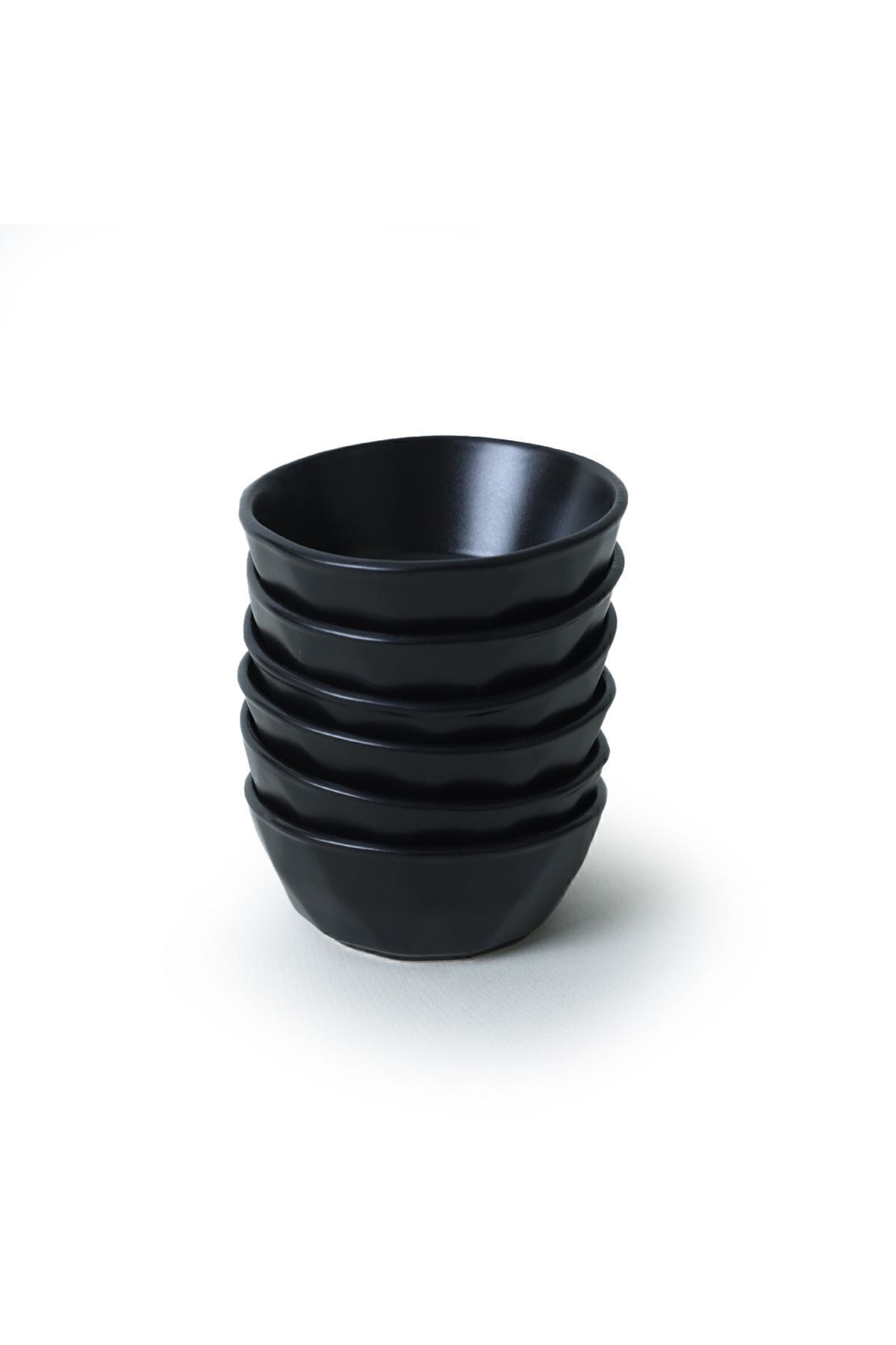 Matte Black Crystal Snack Bowl 12 cm 6 Pieces
